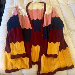 ModCloth | Knit Button-up Cardigan in Muted Warm Stripes